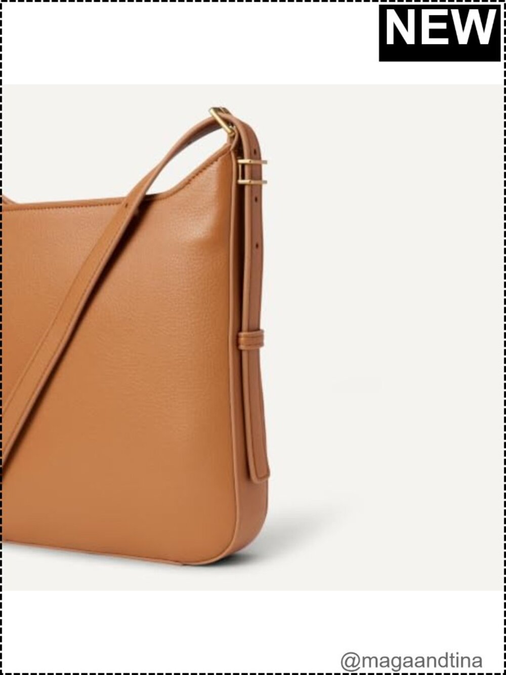 Faux Leather Adjustable Crossbody Bag Lightweight Zip - Picture 4 of 4